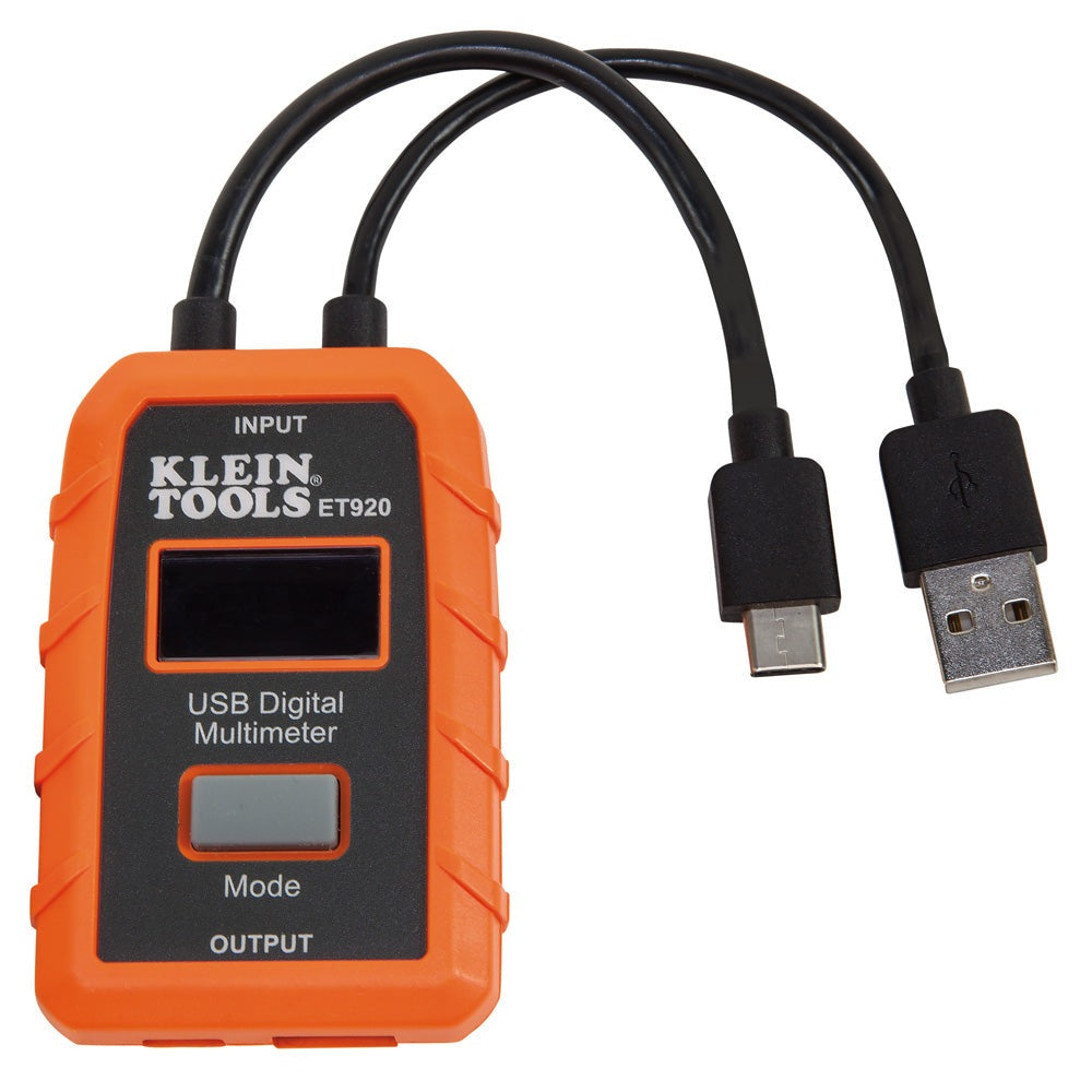 et920 Kleintools ET920 USB-Digitalmessgerät und -Prüfer für USB-A und USB-C klein tools kleintools Spannungsmesser spannungsprüfer