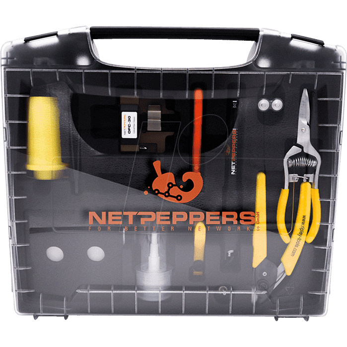 NP_FIBER-KIT211_03 NetPeppers LWL Installationskoffer inkl. OFC30 Fasertrenngerät/Cleaver fiber koffer netpeppers
