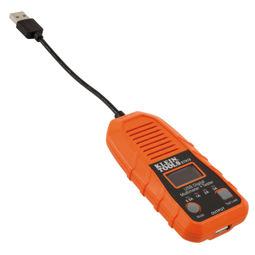 et910_beautyleft Kleintools ET910 Digitales USB-Messgerät mit Leistungstestfunktionen, USB-A (Typ A) klein tools kleintools Spannungsmesser spannungsprüfer
